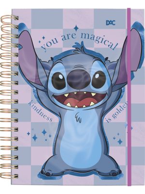 Caderno Smart Universitário Disney Stitch com 80 Folhas Reposicionáveis 90g DAC