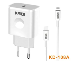 Carregador Rápido Tipo C para Iphone Kaidi KD108A 20W 2 Carregador Rápido Tipo C para Iphone Kaidi KD108A 20W - Imagem 2