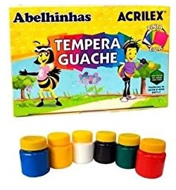 Tinta Tempera Guache Acrilex 6 Cores 15ml
