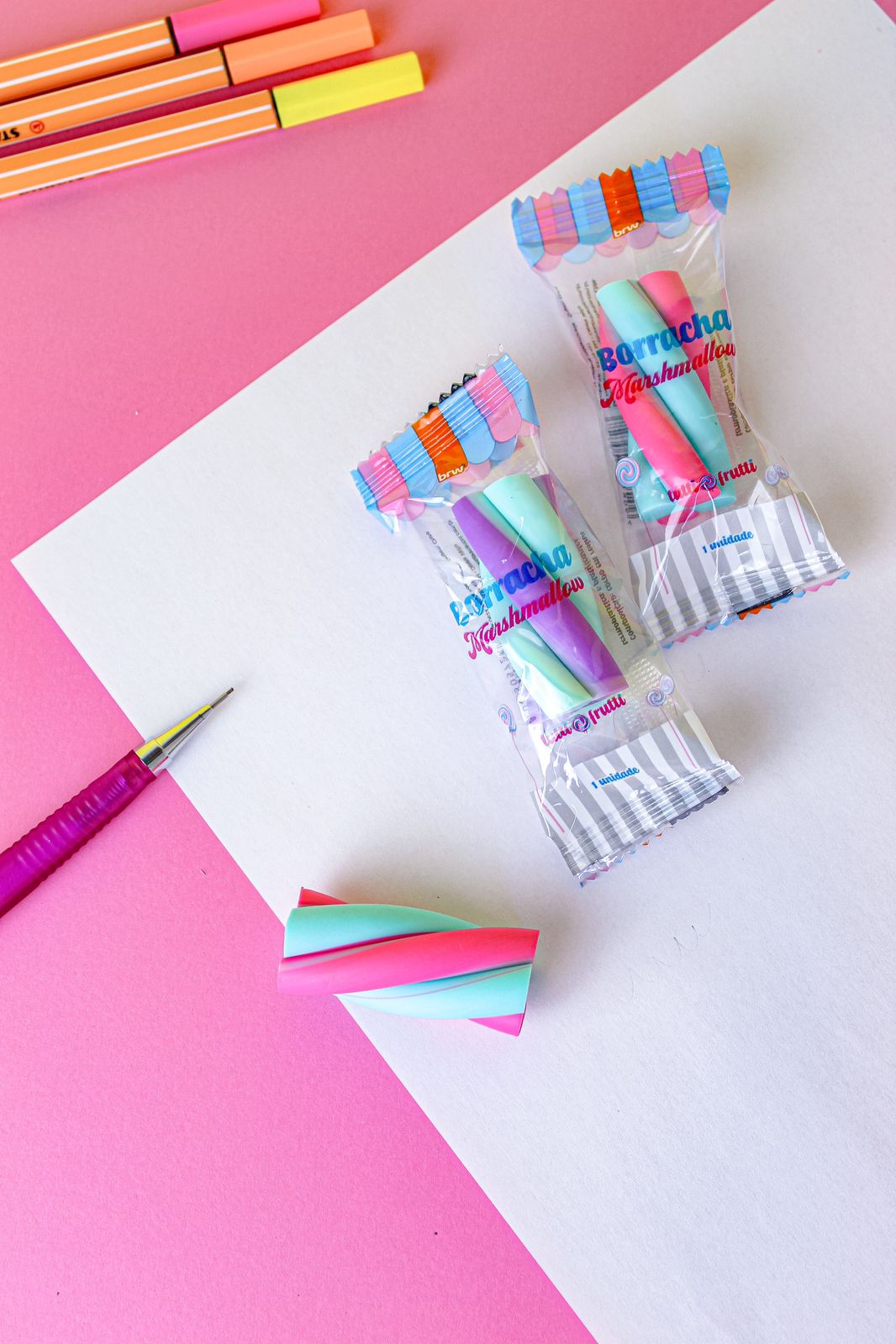 Borracha Colorida Marshmallow Tutti Frutti BRW 2 Borracha Colorida Marshmallow Tutti Frutti BRW - Imagem 2