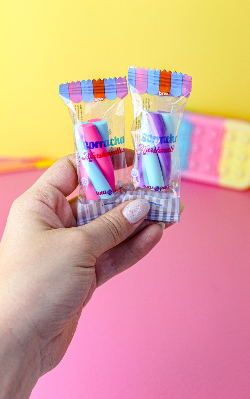 Borracha Colorida Marshmallow Tutti Frutti BRW 1 Borracha Colorida Marshmallow Tutti Frutti BRW
